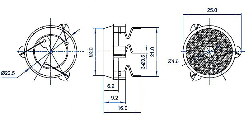 Piezo external-driver transducer EPF2260B-TO-12-3.6-R 6V 12V buzzer manufacturer - ESUNTECH