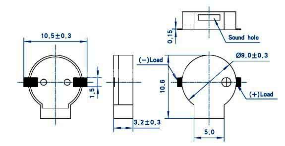 SMD electromagnetic buzzer EET9032BS-03L-2.7-16-R passive magnetic transducer - ESUNTECH