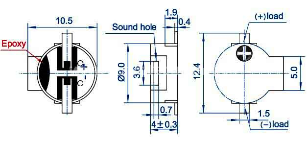 SMD electromagnetic buzzer EET9040BS-03S-2.731-16-R passive magnetic transducer - ESUNTECH