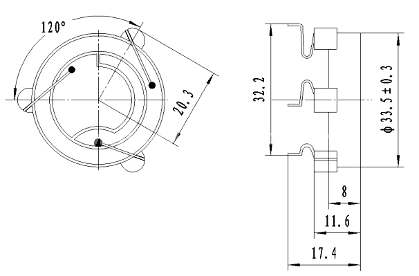 Piezo external-driver transducer EPF3380-TA-12-2.6-R 6V 12V 3 pin transducer - ESUNTECH