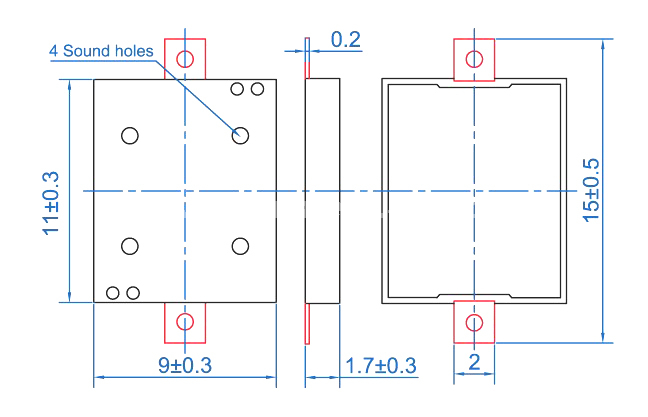 SMD Piezo buzzer EPT1109S-HL-05-4.1-12-R 5V low voltage - ESUNTECH
